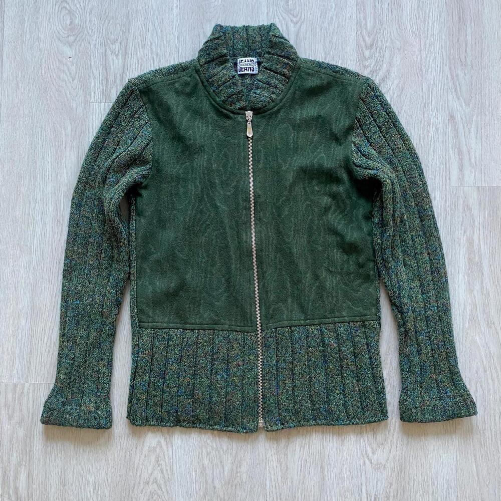 90's Iceberg Jeans Zip Up Knit